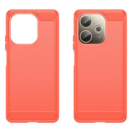 Oppo A5 Pro (4G / 5G) EIDERWOOD Brushed Carbon Fiber Plast Skal - Röd