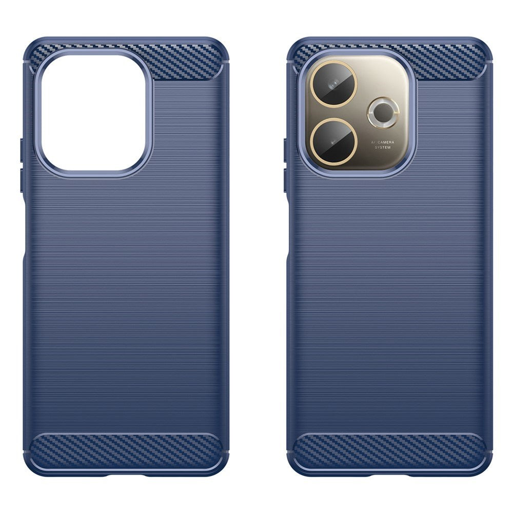 Oppo A5 Pro (4G / 5G) EIDERWOOD Brushed Carbon Fiber Plast Skal - Blå