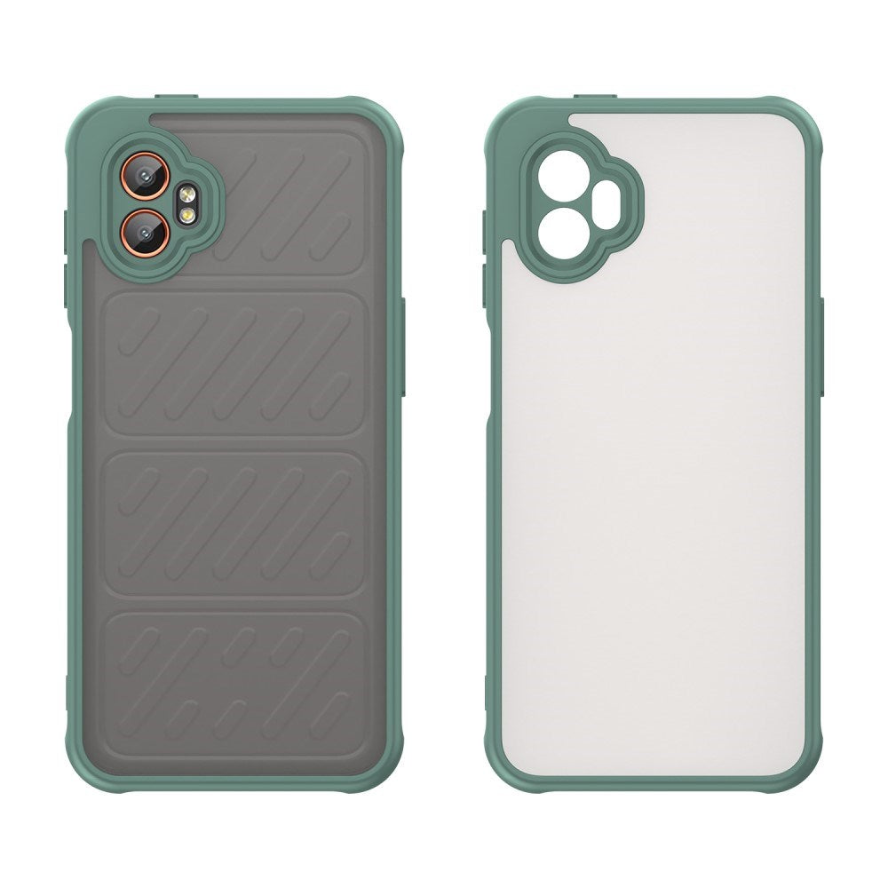 EIDERWOOD Samsung Galaxy Xcover 7 Pro Hybrid Plast Skal med Matt Baksida - Genomskinlig / Grön