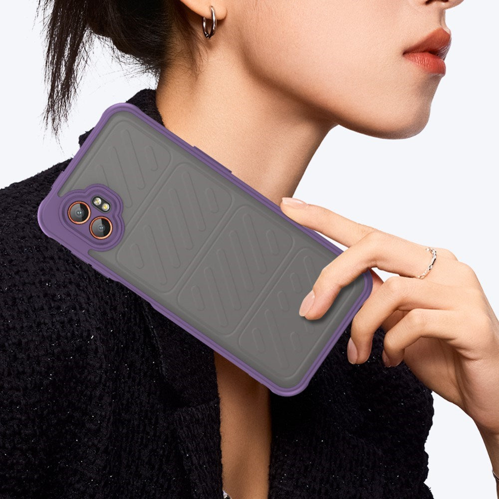 EIDERWOOD Samsung Galaxy Xcover 7 Pro Hybrid Plast Skal med Matt Baksida - Genomskinlig / Lila