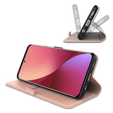 Xiaomi Poco F7 Ultra EIDERWOOD Konstläder Fodral m. Korthållare & Ställfunktion – Roséguld