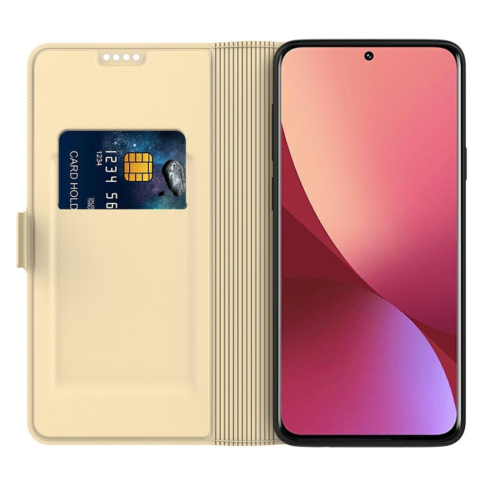 Xiaomi Poco F7 Ultra EIDERWOOD Konstläder Fodral m. Korthållare & Ställfunktion – Guld