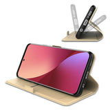 Xiaomi Poco F7 Ultra EIDERWOOD Konstläder Fodral m. Korthållare & Ställfunktion – Guld