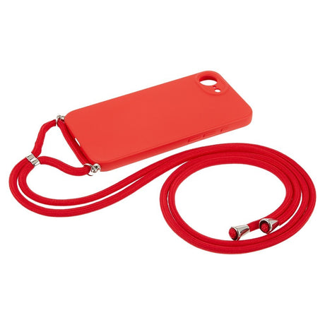 iPhone 17e / 16e EIDERWOOD Fodrat Flexibelt Plast Skal m. Rem - Röd