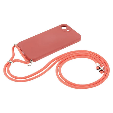iPhone 17e / 16e EIDERWOOD Fodrat Flexibelt Plast Skal m. Rem - Mörkröd