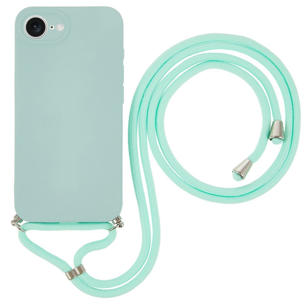 iPhone 17e / 16e EIDERWOOD Fodrat Flexibelt Plast Skal m. Rem - Ljusblå