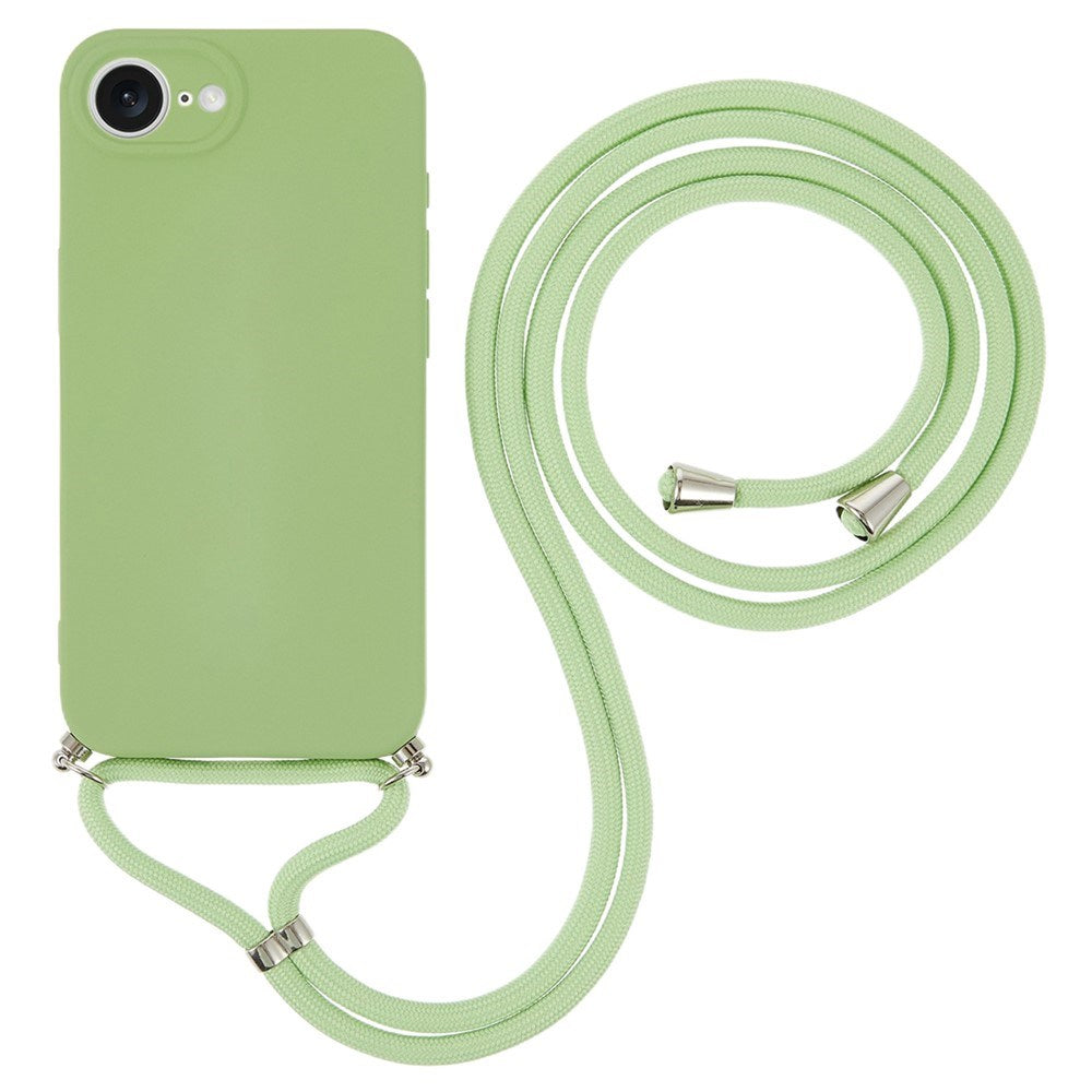 iPhone 17e / 16e EIDERWOOD Fodrat Flexibelt Plast Skal m. Rem - Ljusgrön