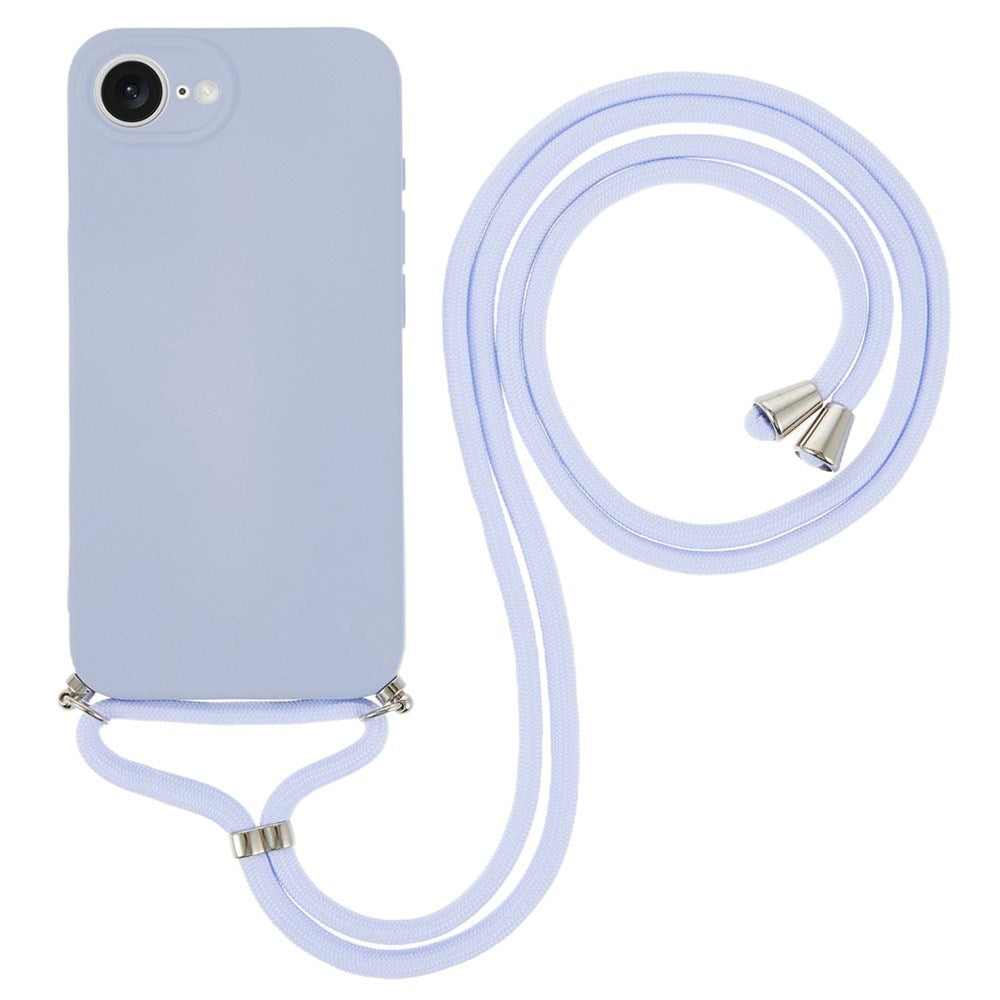 iPhone 17e / 16e EIDERWOOD Fodrat Flexibelt Plast Skal m. Rem - Ljuslila