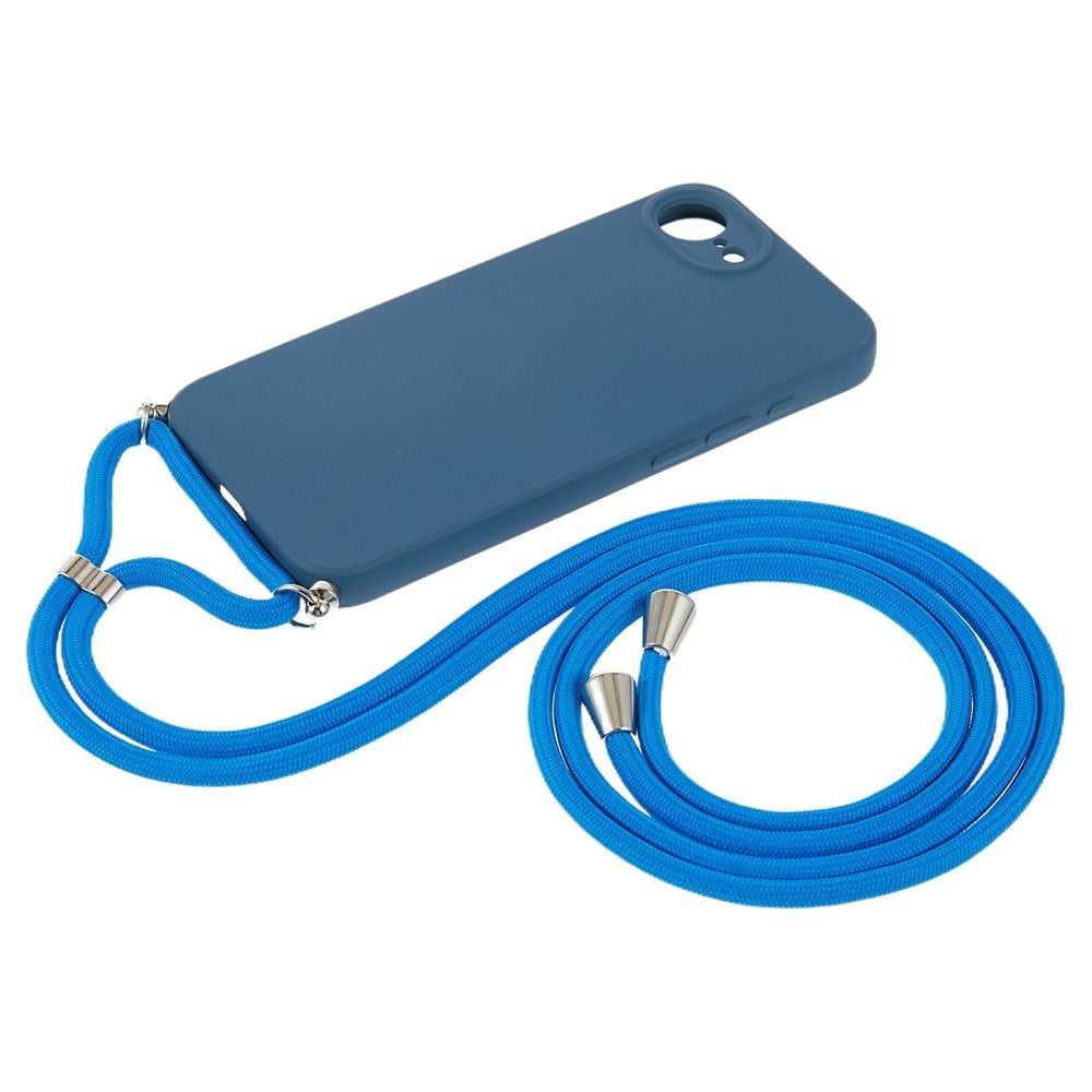 iPhone 17e / 16e EIDERWOOD Fodrat Flexibelt Plast Skal m. Rem - Mörkblå