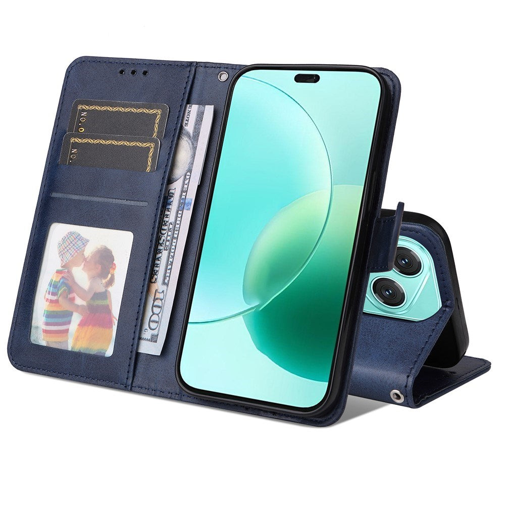 EIDERWOOD Honor 400 Lite Konstläder Flip Fodral m. Rem - Blå