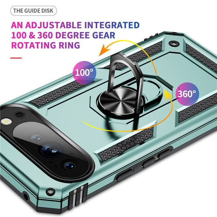 EIDERWOOD Google Pixel 10 Pro XL Hybrid Hantverkar Skal m. 360 Roterbart Ställ - Grøn