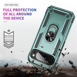 EIDERWOOD Google Pixel 10 Pro XL Hybrid Hantverkar Skal m. 360 Roterbart Ställ - Grøn