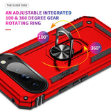 EIDERWOOD Google Pixel 10 / 10 Pro Hantverkar Baksideskal med 360° roterbart stativ - Röd
