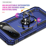 EIDERWOOD Google Pixel 10 / 10 Pro Hantverkar Baksideskal med 360° roterbart stativ - Blå