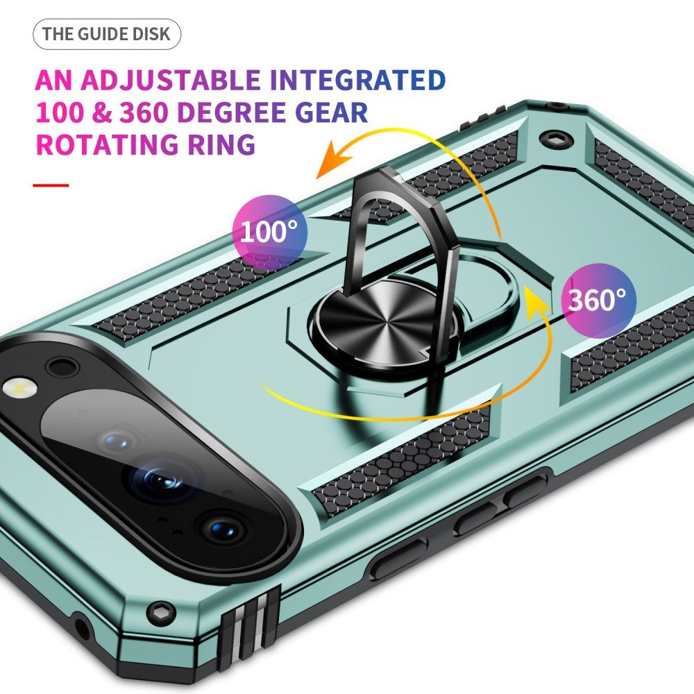 EIDERWOOD Google Pixel 10 / 10 Pro Hantverkare Skal med 360 Graders Roterbart Stativ - Grön