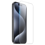 NORTHJO iPhone 15 Pro Max 2-i-1 Skyddspaket med Stötabsorberande Flexibelt Plast Skal & Härdat Skärmskyddsglas - Genomskinlig