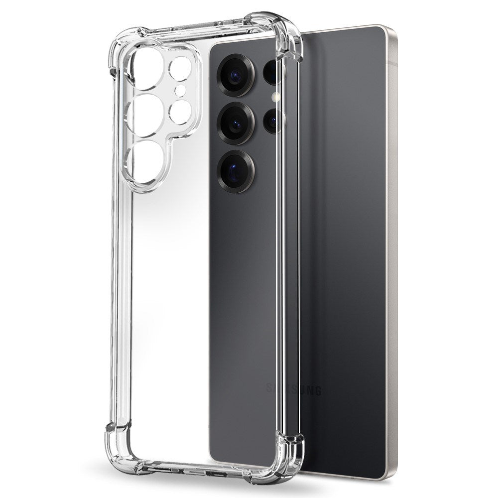 NORTHJO Samsung Galaxy S25 Ultra 2-i-1 Skyddspaket med Stötabsorberande Flexibelt Plast Skal & Härdat Skärmskyddsglas - Genomskinlig