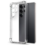 NORTHJO Samsung Galaxy S25 Ultra 2-i-1 Skyddspaket med Stötabsorberande Flexibelt Plast Skal & Härdat Skärmskyddsglas - Genomskinlig