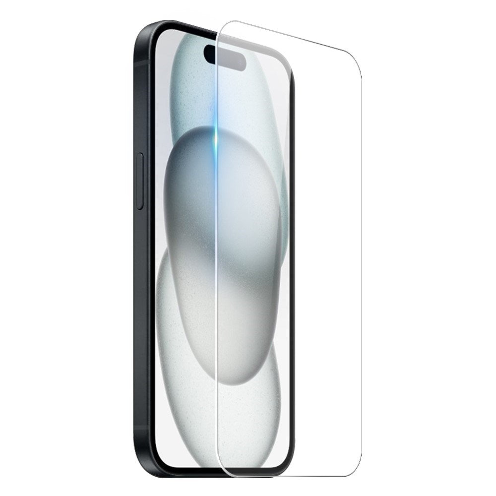 NORTHJO iPhone 15 3-i-1 Skyddsset med Stötdämpande Flexibelt Plast Skal & Härdat Glas Skärmskydd & Kameralinsglas - Genomskinlig