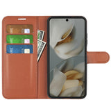 EIDERWOOD Google Pixel 10 Pro XL Konstläder Flip Fodral m. Korthållare & Ställfunktion - Brun