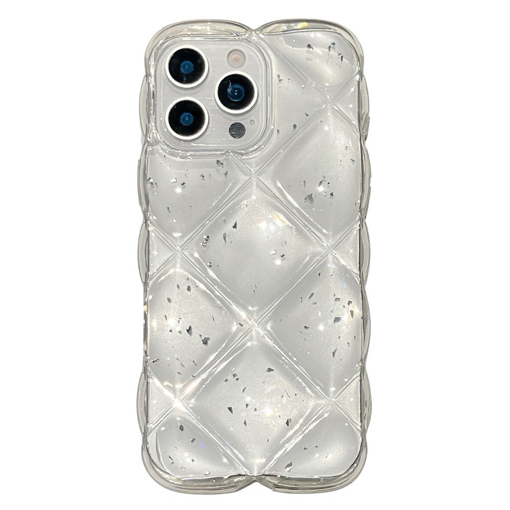 iPhone 16 Pro Max EIDERWOOD Texturerat Flexibelt Plast Skal – Genomskinlig / Silver