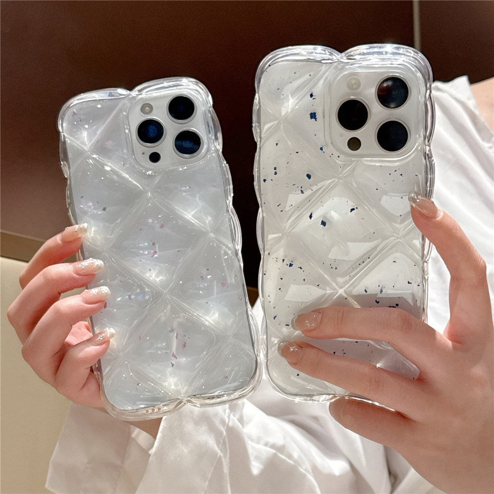 iPhone 16 Pro Max EIDERWOOD Texturerat Flexibelt Plast Skal – Genomskinlig / Lila