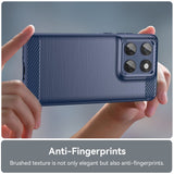 EIDERWOOD Motorola Edge 60 / Edge 60 Fusion Brushed Carbon Skal - Blå