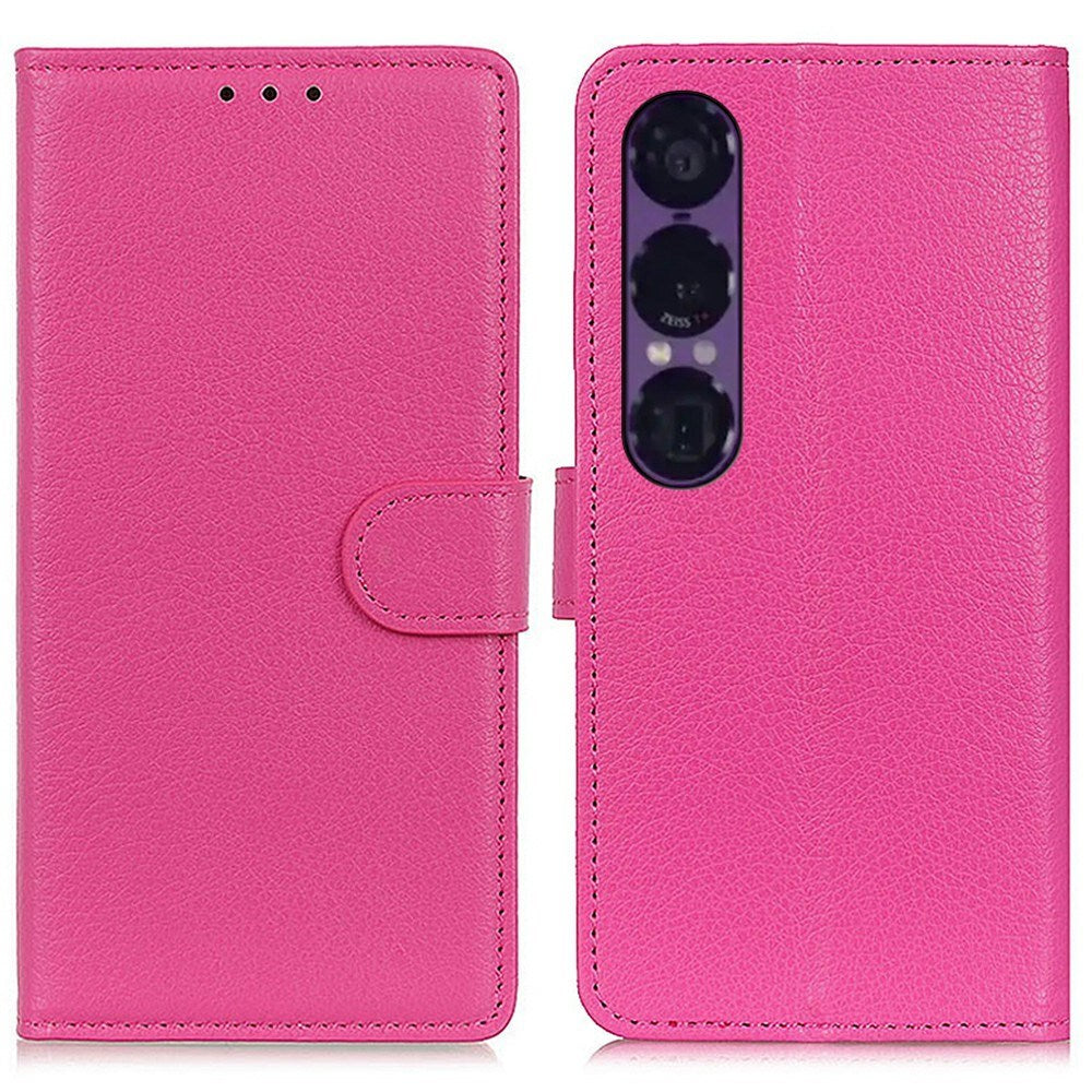 EIDERWOOD Sony Xperia 1 VII Konstläder Flip Fodral m. Korthållare & Ställfunktion - Rosa