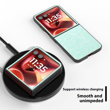 EIDERWOOD Motorola Razr 60 Ultra Hårdplast Glitter Skal - Turkos