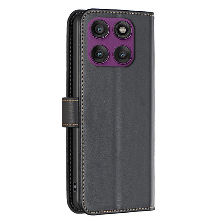 Motorola Edge 60 Pro BINFEN Konstläder Flip Fodral med Korthållare & Ställfunktion - Svart