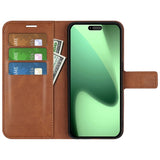 EIDERWOOD iPhone 17 Pro Max Konstläder Fodral m. Stativfunktion & Korthållare - Ljusbrun