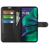 Motorola Moto G Stylus 5G (2025) EIDERWOOD Konstläder Flip Fodral med Korthållare & Ställfunktion - Svart