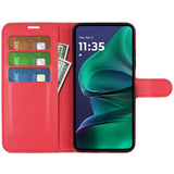 Motorola Moto G Stylus 5G (2025) EIDERWOOD Konstläder Flip Fodral med Korthållare & Ställfunktion - Röd