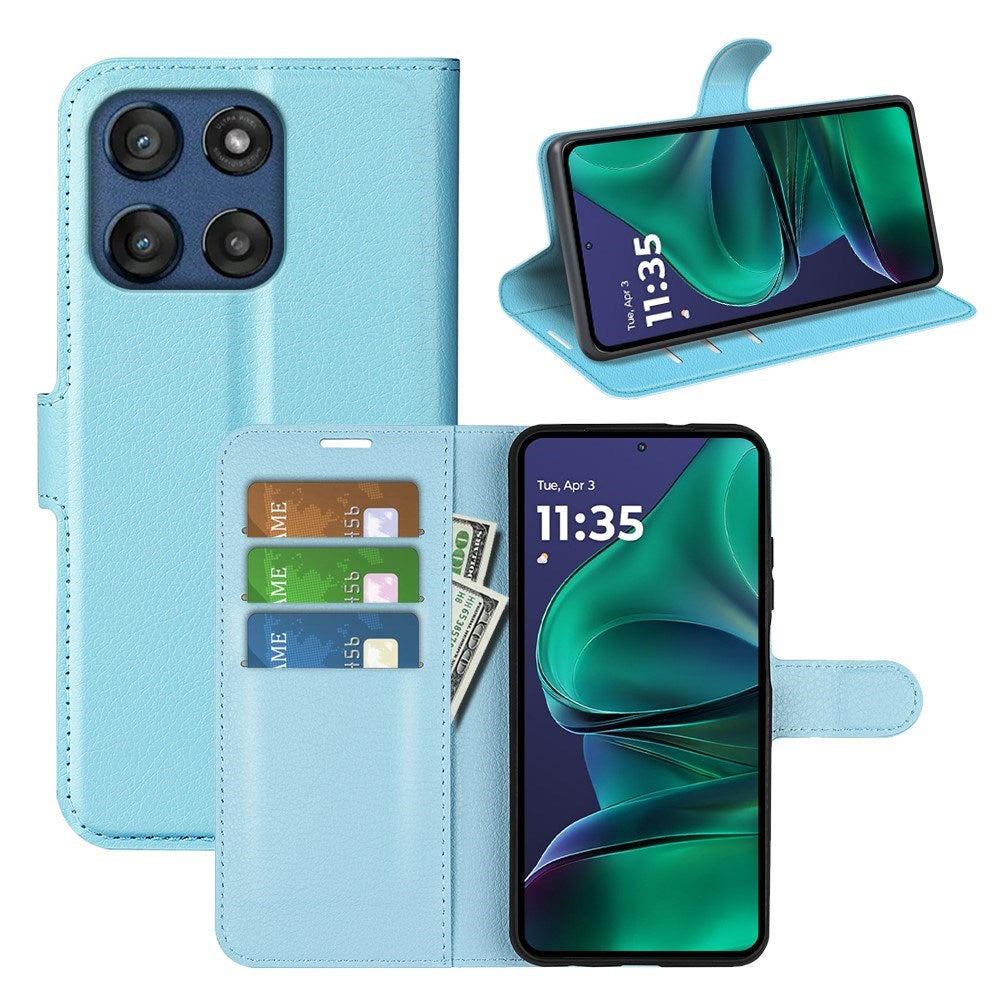 Motorola Moto G Stylus 5G (2025) EIDERWOOD Konstläder Flip Fodral med Korthållare & Ställfunktion - Blå