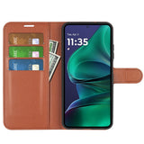 Motorola Moto G Stylus 5G (2025) EIDERWOOD Konstläder Flip Fodral med Korthållare & Ställfunktion - Brun