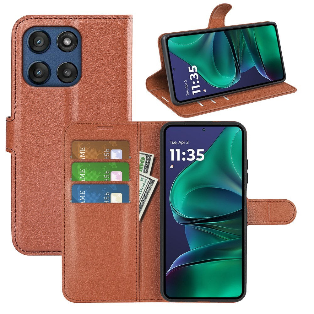 Motorola Moto G Stylus 5G (2025) EIDERWOOD Konstläder Flip Fodral med Korthållare & Ställfunktion - Brun