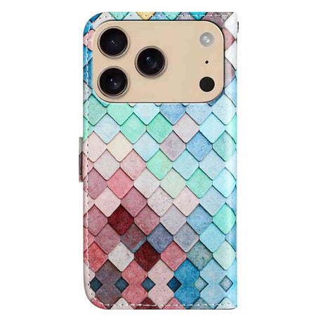 EIDERWOOD iPhone 17 Pro Konstläder Fodral med Plånbok & Rem - Mönster