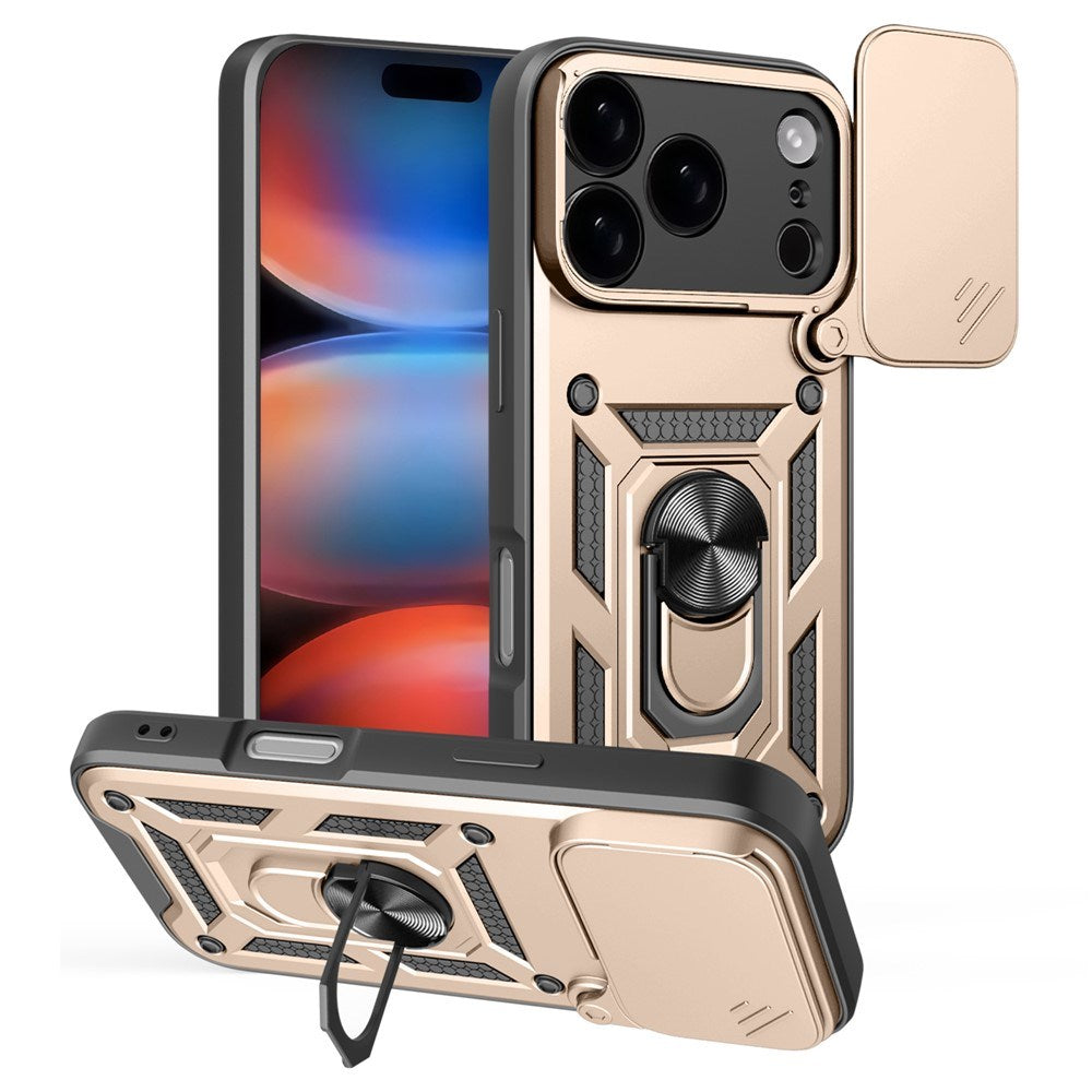 EIDERWOOD iPhone 17 Pro Hybrid Hantverkar Skal m. Kickstand & Cam Slider - Guld