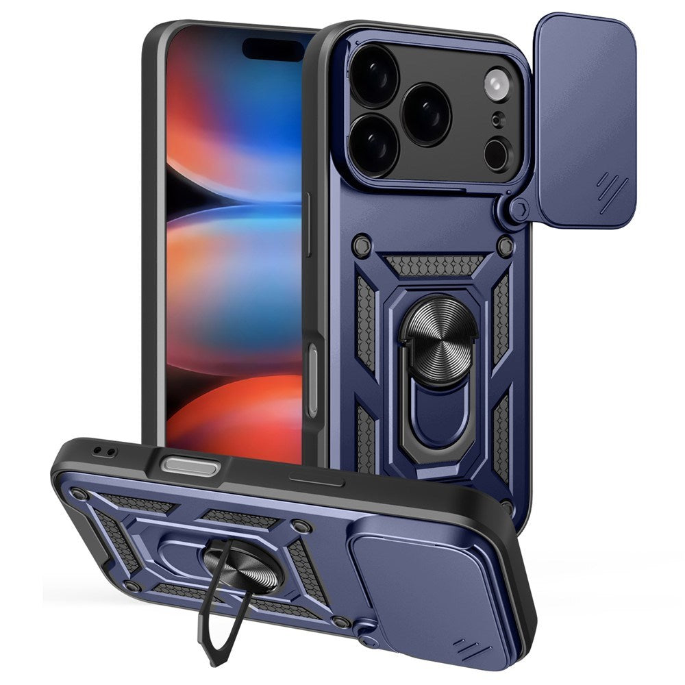 EIDERWOOD iPhone 17 Pro Hybrid Hantverkar Skal m. Kickstand & Cam Slider - Blå