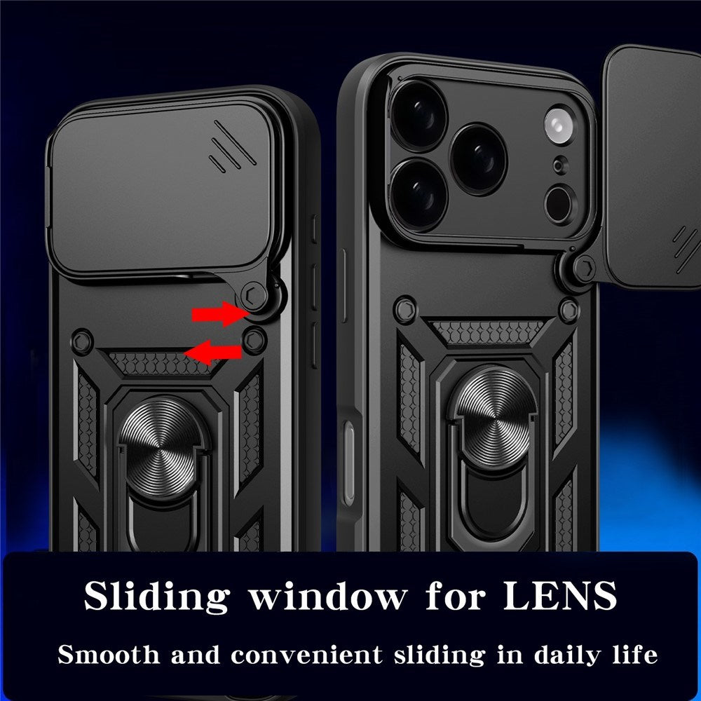 EIDERWOOD iPhone 17 Pro Hybrid Hantverkar Skal m. Kickstand & Cam Slider - Blå