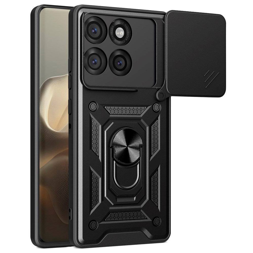 EIDERWOOD Motorola Edge 60 Pro Hybrid Hantverkar Skal m. Magnetisk Kickstand & Cam Slider - Svart