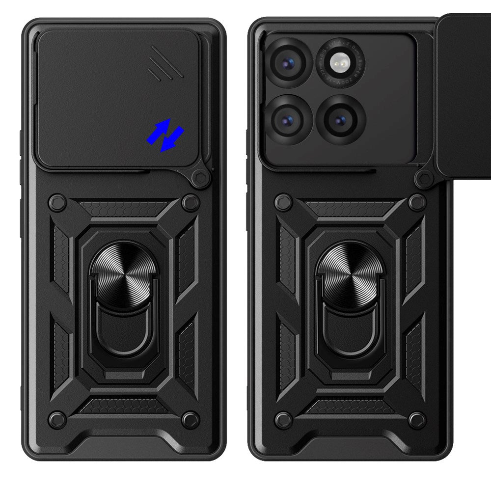 EIDERWOOD Motorola Edge 60 Pro Hybrid Hantverkar Skal m. Magnetisk Kickstand & Cam Slider - Rosa