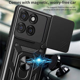 EIDERWOOD Motorola Edge 60 Pro Hybrid Hantverkar Skal m. Magnetisk Kickstand & Cam Slider - Silver