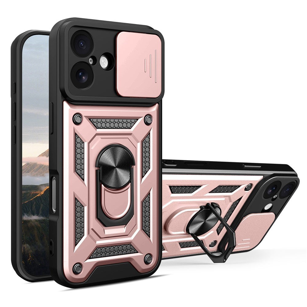 EIDERWOOD iPhone 17 Hybrid Hantverkar Skal m. Kickstand & Cam Slider - Roséguld