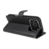 EIDERWOOD iPhone 17 Pro Plånboksfodral i Konstläder med Rem - Svart