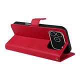 EIDERWOOD iPhone 17 Pro Plånboksfodral i Konstläder med Rem - Röd