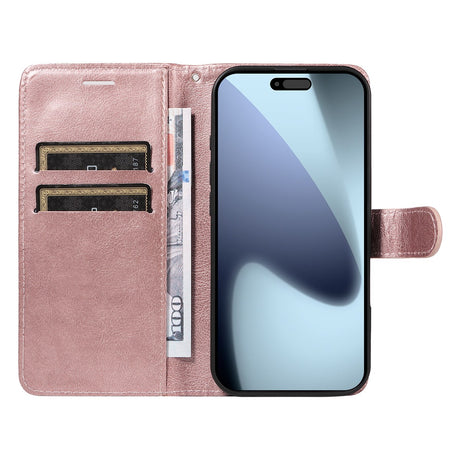 EIDERWOOD iPhone 17 Pro Plånboksfodral i Konstläder med Rem - Rose Gold