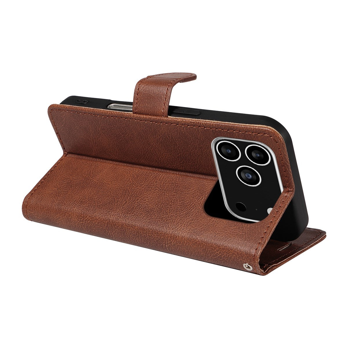 EIDERWOOD iPhone 17 Pro Plånboksfodral i Konstläder med Rem - Brun