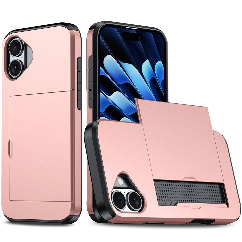 EIDERWOOD iPhone 17 Hybrid Skal med Korthållare - Rose Gold