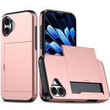 EIDERWOOD iPhone 17 Hybrid Skal med Korthållare - Rose Gold